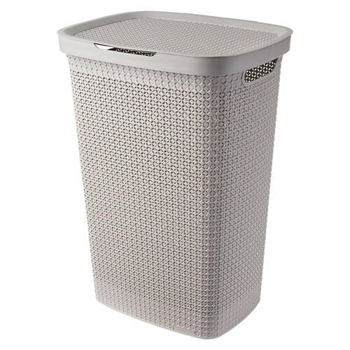 Decorative Laundry Hamper, Light Grey