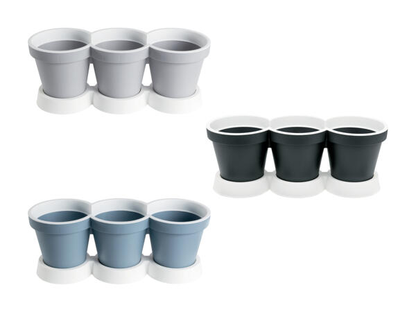 Cache-pot pour 3 plantes aromatiques