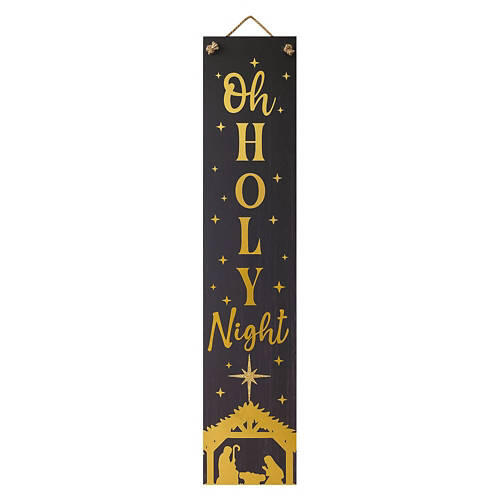 Holiday Reversible Porch Sign - Santa/Oh Holy