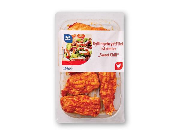 Kyllingebryststrimler eller -stykker