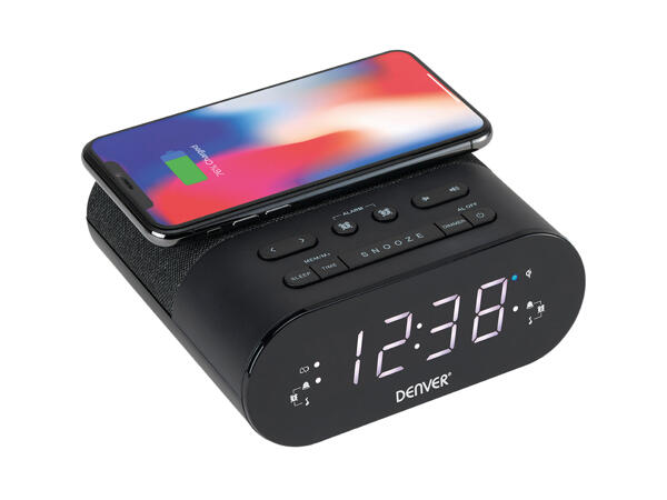 DENVER(R) Clockradio med Qi-opladning CRQ-107