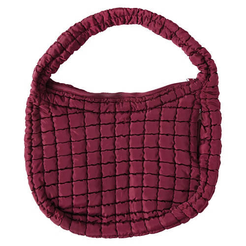Quilted Carryall Tote, Burgundy