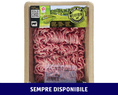 NATURE SUISSE BIO
CARNE TRITA DI MANZO DA PASCOLO BIO ALDI