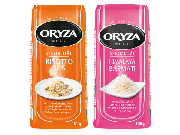 Oryza Himalaya Basmati Reis, Jasmin Reis oder Risotto Reis