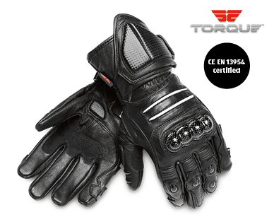 Carbon Knuckle Leather Motorcycle Gloves