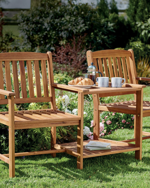 Acacia Wood Love Seat