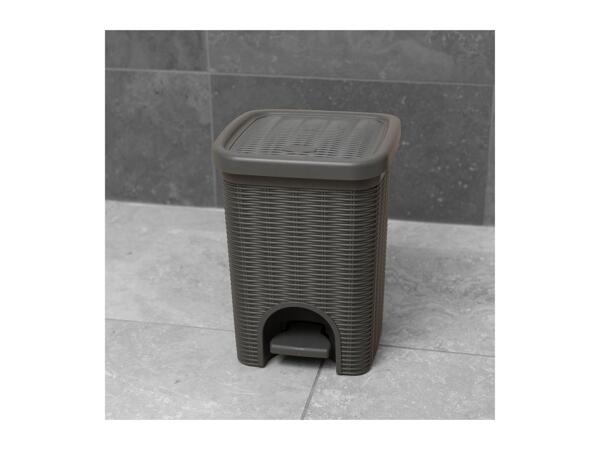 Addis Wicker Effect Bathroom Pedal Bin - Grey