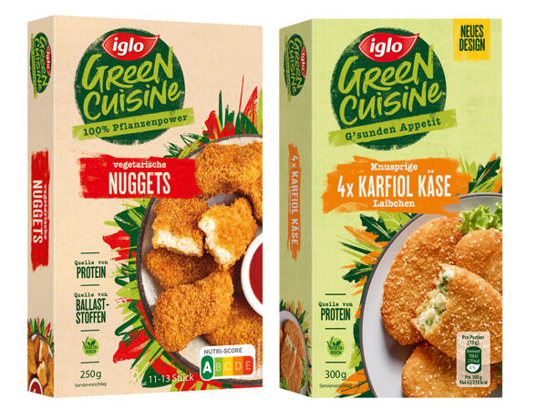 Iglo Green Cuisine Gemüse Fertiggericht oder Vegetarische Nuggets