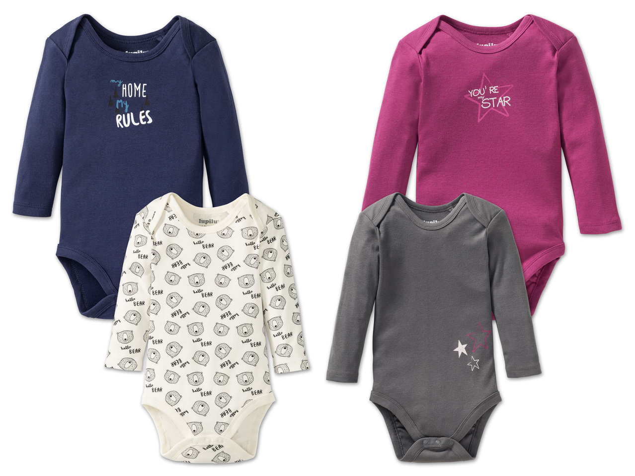 LUPILU(R) Baby-Langarmbody, 2 Stück1