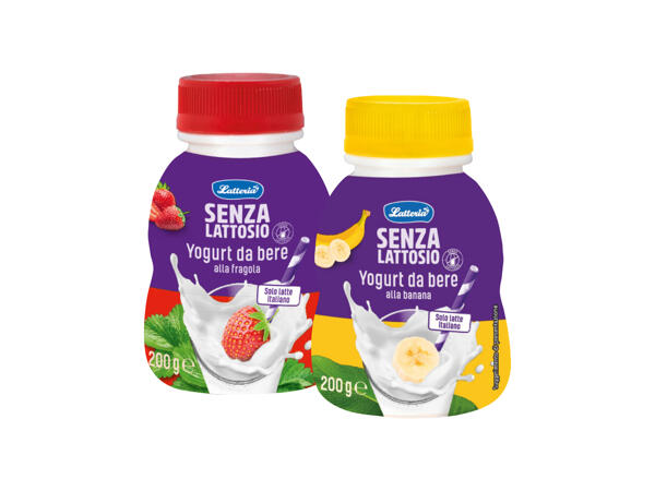 Strawberry or Banana Lactose-free drinking yogurt