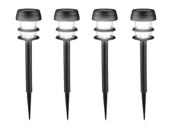 LED Solar Round Stake Lights - 4 Pack