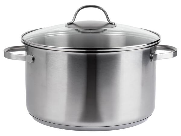 Stainless Steel Stock Pot with Glass Lid Ø 25.5 cm
