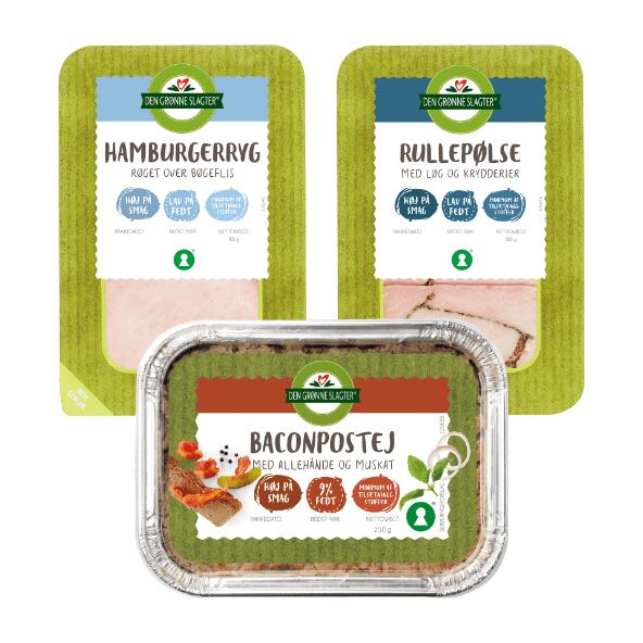 Rullepølse, hamburgerryg eller baconpostej