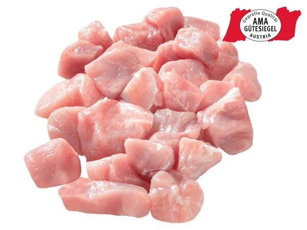 Frisches Schweinefleisch gewürfelt