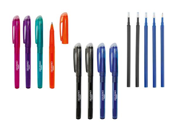 Stylos roller à encre gommable, 4 pièces/​mines de rechange, 6 pièces