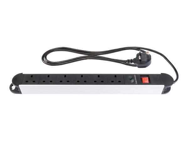 Silvercrest 6 Socket Aluminium Extension Lead