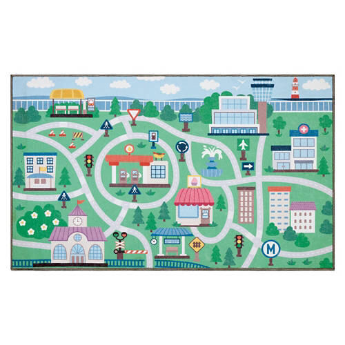 3' x 5' Washable Play Rug - City