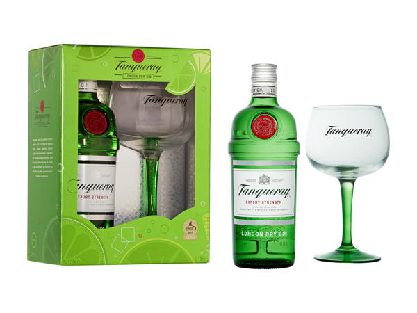 Dry Gin London Tanqueray set avec verre