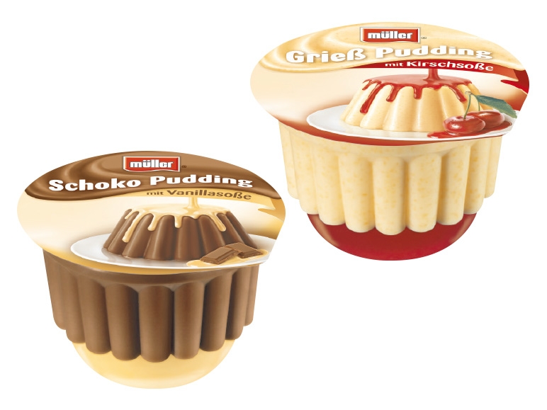 MÜLLER Pudding mit Soße