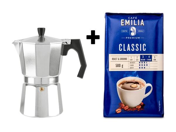 LIVARNO HOME(R) Espressokoger og CAFÉ EMILIA Formalet kaffe Classic