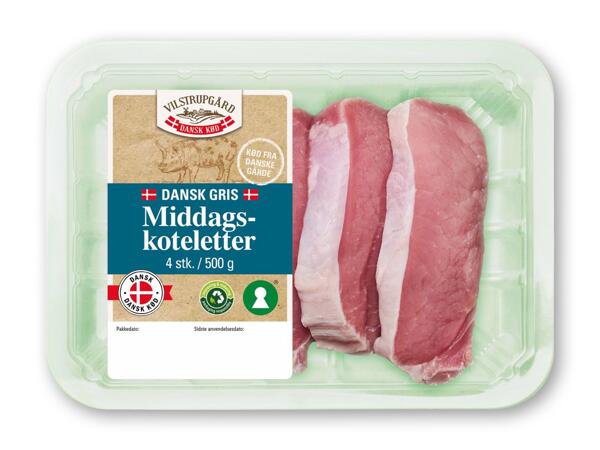 Dansk flæsk i skiver, middags- eller nakkekoteletter