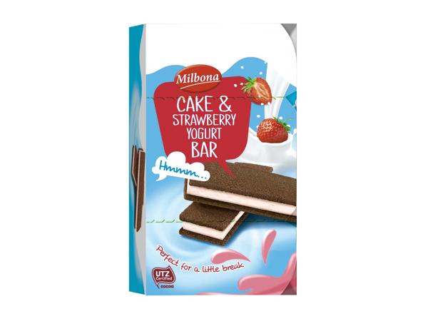 Yoghurt Bars with a Natural or Strawberry Yoghurt Filling