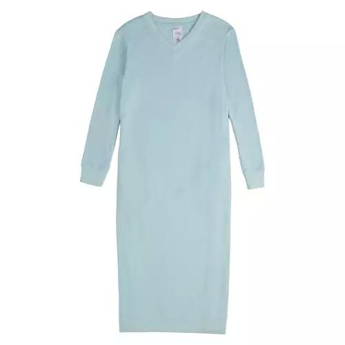Ladies Cozy Lounge Dress - Blue, S/M