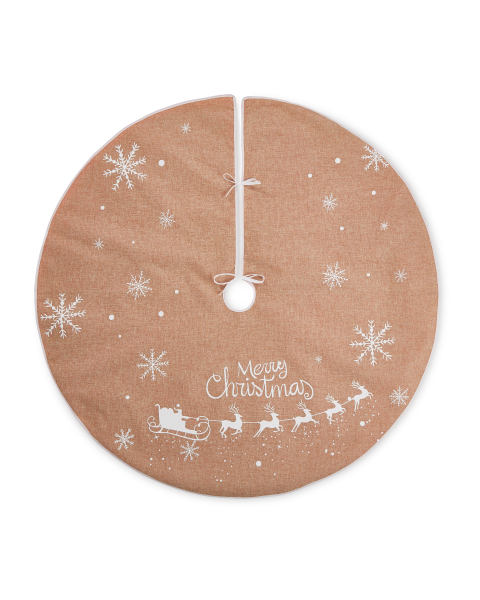 Brown Snowflake Christmas Tree Skirt