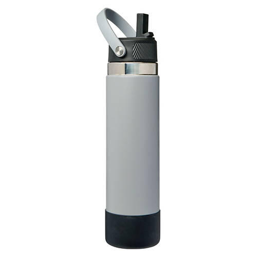 24 oz Stainless Steel Straw Lid Bottle, Grey