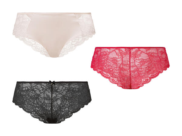 Culottes taille basse en dentelle, lot de 2