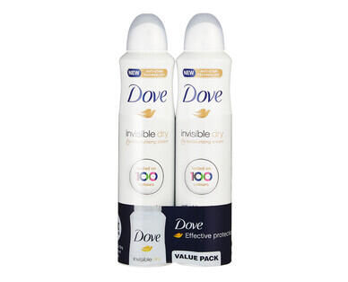 Dove Antiperspirant Deodorant for Men 2 x 148g or Women 2 x 127g