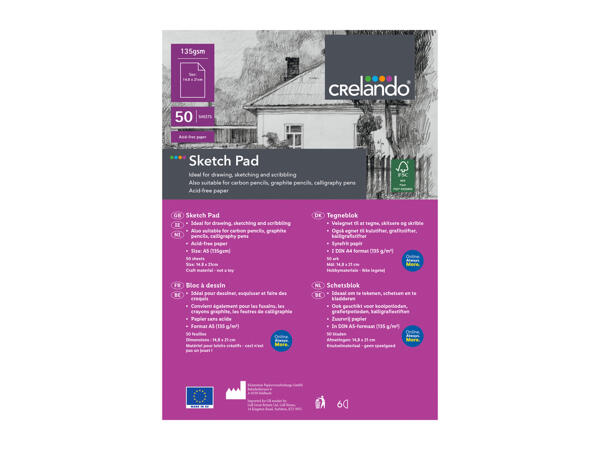 Crelando Sketch Pad / Canvas Postcards / Watercolour Paper