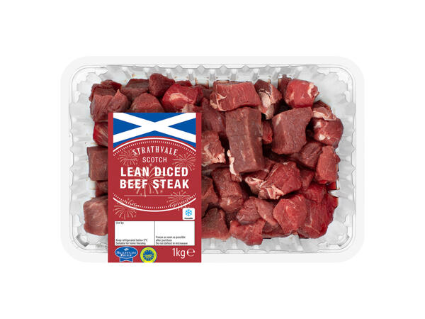 Strathvale Lean Diced Scotch Beef Steak