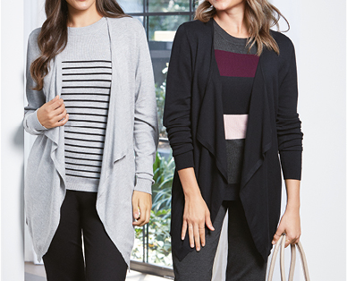 Ladies Waterfall Knit Twin Set