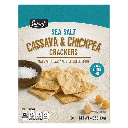Sea Salt Cassava & Chickpea Crackers, 4 oz
