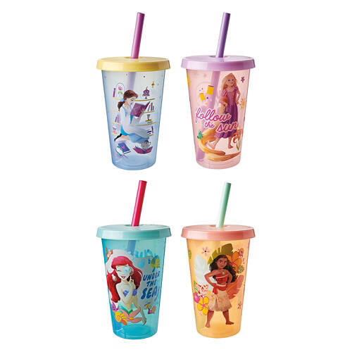 4 Pack Reusable Tumblers - Disney Princess