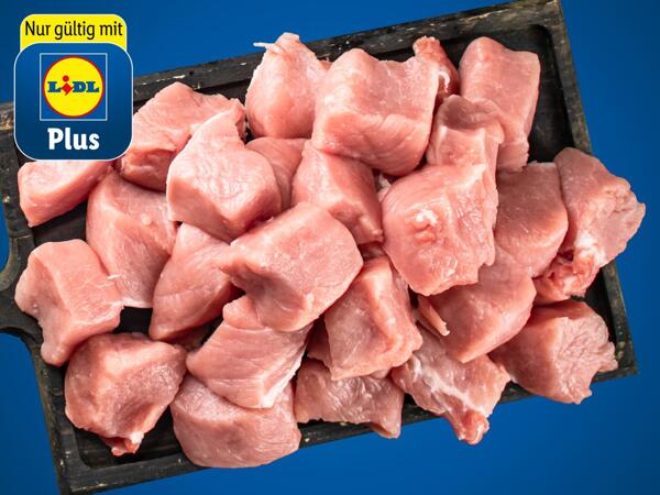 Frisches Schweinefleisch gewürfelt