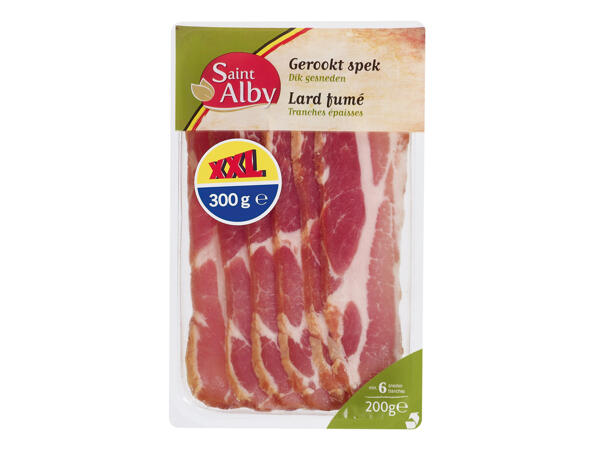 Lard fumé en tranches épaisses