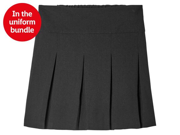 Girls' Black School Pleated Skirt