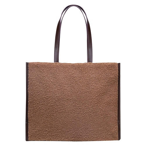 Novelty Tote, Brown Sherpa