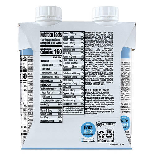Cafe Latte Flavored Ready to Drink Protein Shakes - 4 pack, 11 fl oz