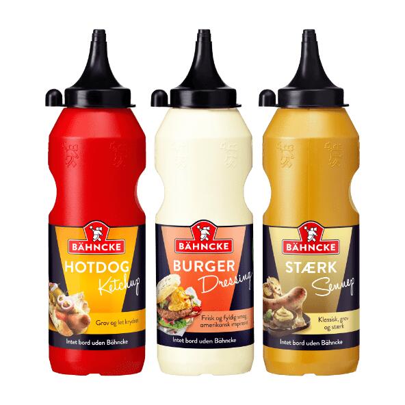 Hotdog ketchup, sennep eller burgerdressing