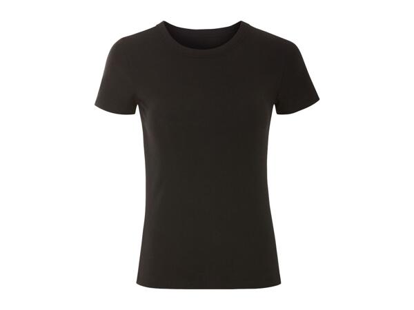 Esmara Ladies' Black Ribbed T-Shirt