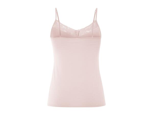 Esmara Ladies' Lace Trim Vest Tops - 3 Pack - Light Pink