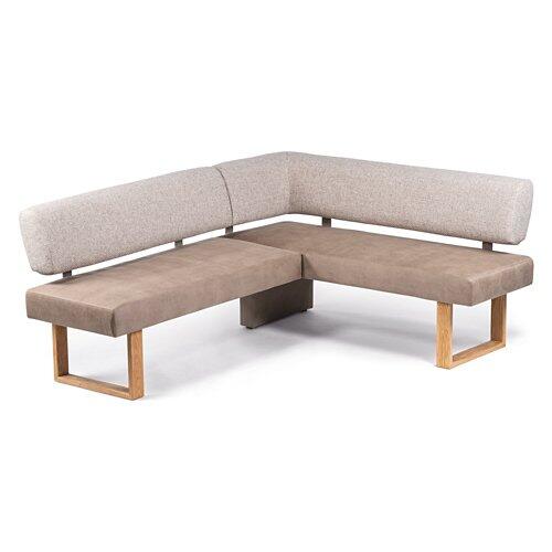 Eckbank Madrid Uni-Beige gemustert, Links