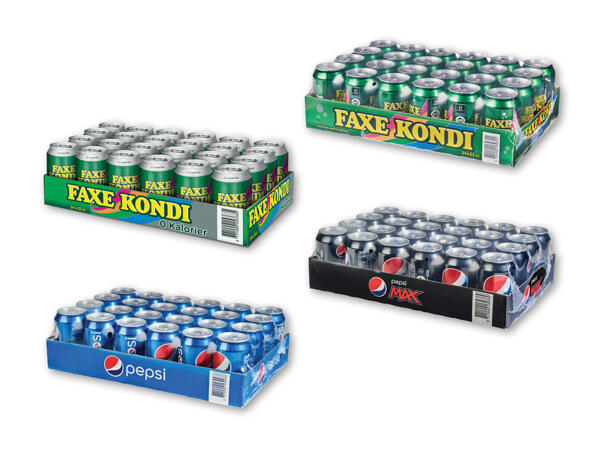 Pepsi, Pepsi Max, Faxe Kondi eller Faxe Kondi Free