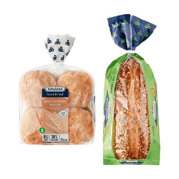 SCHULSTAD 	 				Levebrød multikerneboller eller det gode 5-korns franskbrød