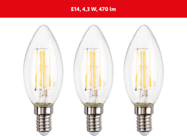 Philips LED-Leuchte/​Filamentleuchte, 3 Stück