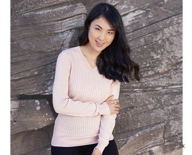 Ladies Merino Cable Knit Top