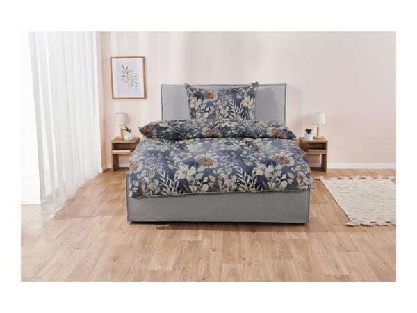 Livarno Home Floral-Patterned Microfibre Sateen Duvet Cover Set - Single